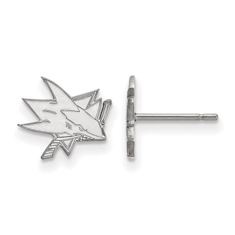 Sterling Silver NHL San Jose Sharks XS Post Earrings